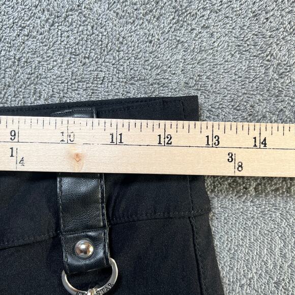 Killstar Pants Womens Small Black Shadow Stripe Trousers Goth Punk Mid Rise - Picture 11 of 11